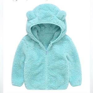 Jes Kids mint Teddy Bear jacket